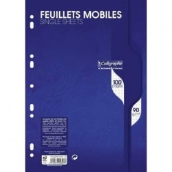FEUILLES MOBILES 100 P PETIT CAREAUX  90 G FORMAT A4  A4