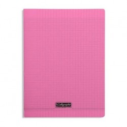 CAHIER 24*32 96P POLYPRO ROSE