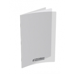 Cahier polypro 24 x 32 cm - 96 pages - petits carreaux (5x5mm) - transparent