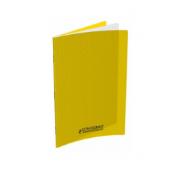 Cahier polypro 24 x 32 cm - 96 pages - petits carreaux (5x5mm) - jaune