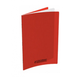 Cahier polypro 24 x 32 cm - 96 pages - petits carreaux (5x5mm) - rouge