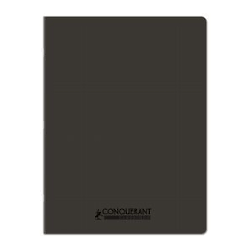 CAHIER 24*32 96P CONQURANT POLYPRO NOIR
