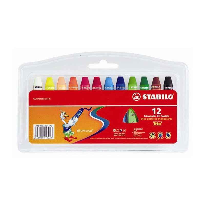 12 crayon oil a pastel triangulaire stabilo9556091111923