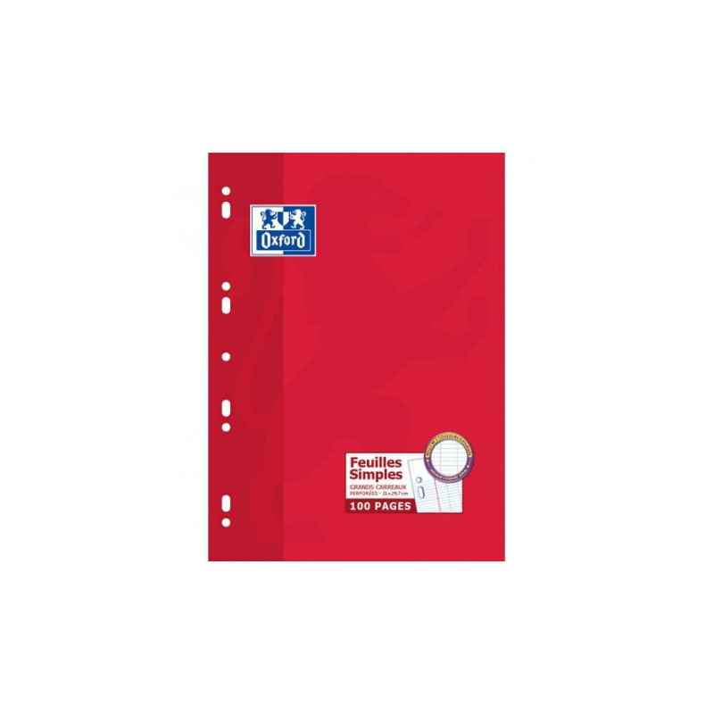 feuilles simple grand format 100 pages oxford