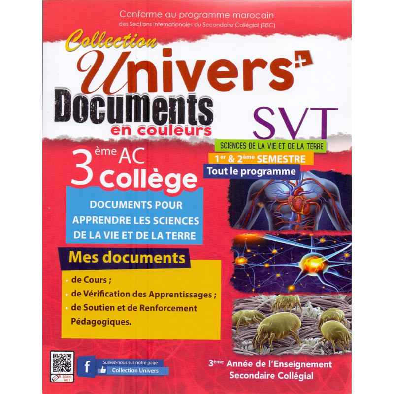 Univers plus documents en couleurs svt 3 AC9789954691588