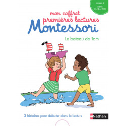 Mon coffret premières lectures Montessori : Le bateau de Tom - Niveau 2 - 4/7 ans -