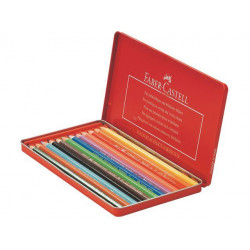 Faber Castell classique 12 crayons de couleur en métal boîte en fer blanc