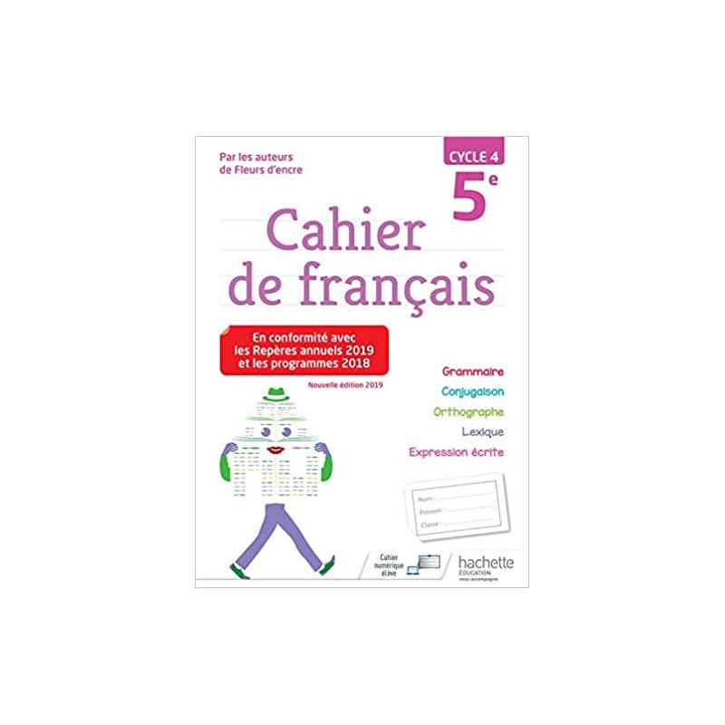 Cahier de français cycle 4 / 5e - éd. 20199782017066644
